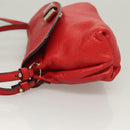 Chloe Lily Hand Bag Leather 2way Red Gold Auth BA3699-5