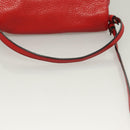 Chloe Lily Hand Bag Leather 2way Red Gold Auth BA3699-7