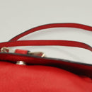 Chloe Lily Hand Bag Leather 2way Red Gold Auth BA3699-8