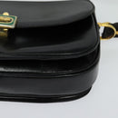CELINE Shoulder Bag Leather Black Gold Auth BA3711-14