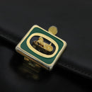 CELINE Shoulder Bag Leather Black Gold Auth BA3711-17