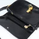 CELINE Shoulder Bag Leather Black Gold Auth BA3711-10