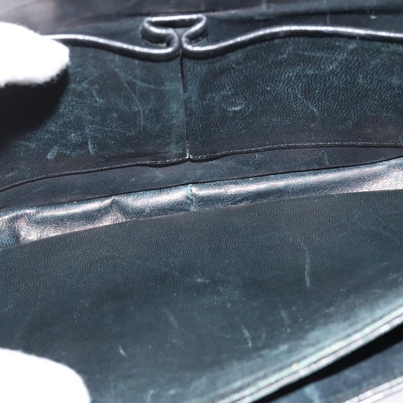 CELINE Shoulder Bag Leather Black Gold Auth BA3711