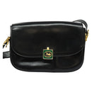 CELINE Shoulder Bag Leather Black Gold Auth BA3711-13
