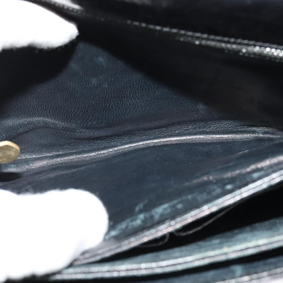 CELINE Shoulder Bag Leather Black Gold Auth BA3711