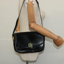 CELINE Shoulder Bag Leather Black Gold Auth BA3711-22