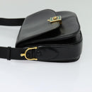 CELINE Shoulder Bag Leather Black Gold Auth BA3711-3