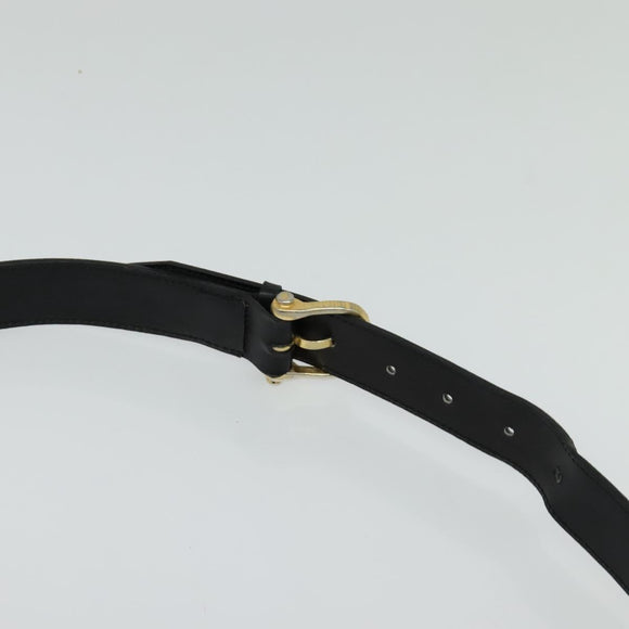 CELINE Shoulder Bag Leather Black Gold Auth BA3711