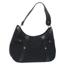 Salvatore Ferragamo Shoulder Bag Canvas Black Silver Auth BA3712-1