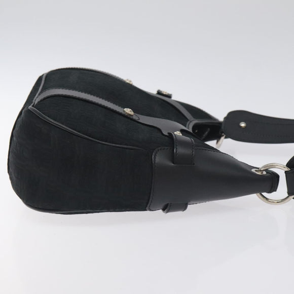 Salvatore Ferragamo Shoulder Bag Canvas Black Silver Auth BA3712