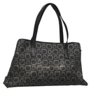 Salvatore Ferragamo Gancini Tote Bag Canvas PVC Black Silver Auth BA3713-1