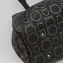 Salvatore Ferragamo Gancini Tote Bag Canvas PVC Black Silver Auth BA3713-14