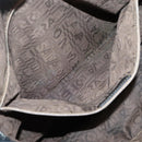 Salvatore Ferragamo Gancini Tote Bag Canvas PVC Black Silver Auth BA3713-20