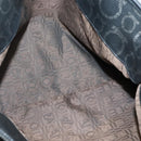 Salvatore Ferragamo Gancini Tote Bag Canvas PVC Black Silver Auth BA3713-21
