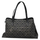 Salvatore Ferragamo Gancini Tote Bag Canvas PVC Black Silver Auth BA3713-2