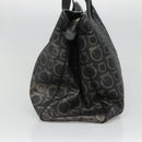 Salvatore Ferragamo Gancini Tote Bag Canvas PVC Black Silver Auth BA3713-4