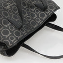 Salvatore Ferragamo Gancini Tote Bag Canvas PVC Black Silver Auth BA3713-6