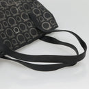Salvatore Ferragamo Gancini Tote Bag Canvas PVC Black Silver Auth BA3713-7