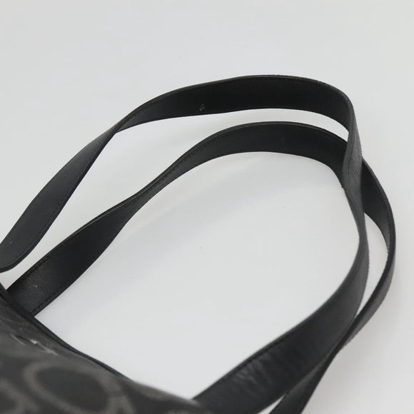 Salvatore Ferragamo Gancini Tote Bag Canvas PVC Black Silver Auth BA3713