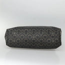 Salvatore Ferragamo Gancini Tote Bag Canvas PVC Black Silver Auth BA3713-5