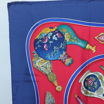 HERMES Carre 90 Scarf ""Qu`importe le flacon"" Silk Red Blue Auth BA3716 - 0