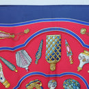 HERMES Carre 90 Scarf ""Qu`importe le flacon"" Silk Red Blue Auth BA3716-3