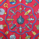 HERMES Carre 90 Scarf ""Qu`importe le flacon"" Silk Red Blue Auth BA3716-6