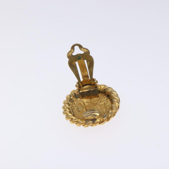 CHANEL COCO Mark Earring metal Gold CC Auth BA3718