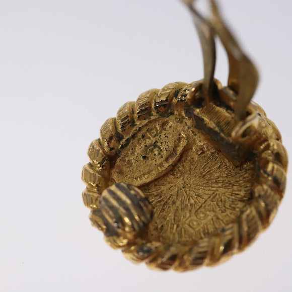 CHANEL COCO Mark Earring metal Gold CC Auth BA3718