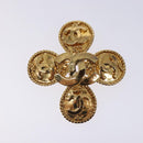 CHANEL COCO Mark Brooch metal Gold CC Auth BA3719-2