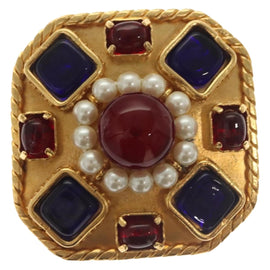 CHANEL Brooch metal Gold CC Auth BA3720 - 0