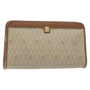Christian Dior Honeycomb Canvas Pouch PVC Beige Auth BA3728-1