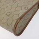 Christian Dior Honeycomb Canvas Pouch PVC Beige Auth BA3728-15