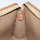 Christian Dior Honeycomb Canvas Pouch PVC Beige Auth BA3728-12