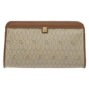 Christian Dior Honeycomb Canvas Pouch PVC Beige Auth BA3728-13