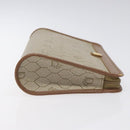 Christian Dior Honeycomb Canvas Pouch PVC Beige Auth BA3728-3