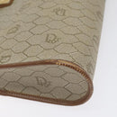 Christian Dior Honeycomb Canvas Pouch PVC Beige Auth BA3728-7