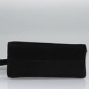 Salvatore Ferragamo Vala Hand Bag Suede 2way Black Gold Auth BA373-5