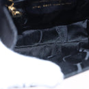 Salvatore Ferragamo Vala Hand Bag Suede 2way Black Gold Auth BA373-11
