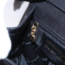 Salvatore Ferragamo Vala Hand Bag Suede 2way Black Gold Auth BA373-22