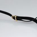 Salvatore Ferragamo Vala Hand Bag Suede 2way Black Gold Auth BA373-14