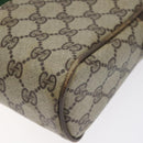 GUCCI GG Supreme Web Sherry Line Clutch Bag PVC Beige Gold Red Auth BA3731-14