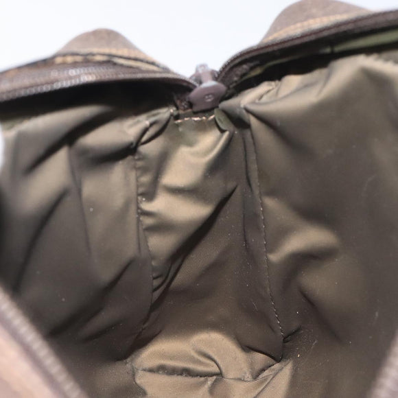 GUCCI GG Supreme Web Sherry Line Clutch Bag PVC Beige Gold Red Auth BA3731