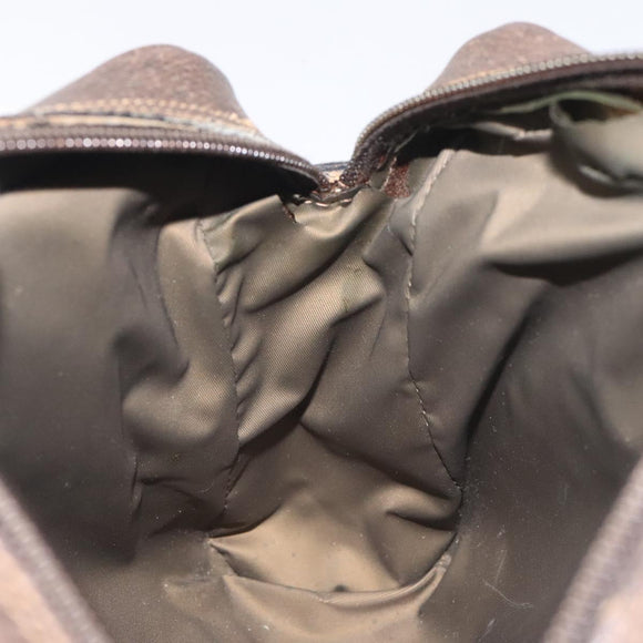 GUCCI GG Supreme Web Sherry Line Clutch Bag PVC Beige Gold Red Auth BA3731