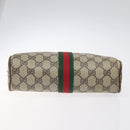 GUCCI GG Supreme Web Sherry Line Clutch Bag PVC Beige Gold Red Auth BA3731-6