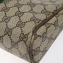 GUCCI GG Supreme Web Sherry Line Clutch Bag PVC Beige Gold Red Auth BA3731-7