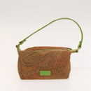 ETRO Paisley Schultertasche PVC Canvas 2er-Set Grün Braun Auth BA3734-10