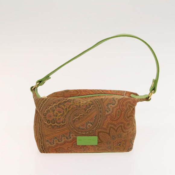 ETRO Paisley Schultertasche PVC Canvas 2er-Set Grün Braun Auth BA3734