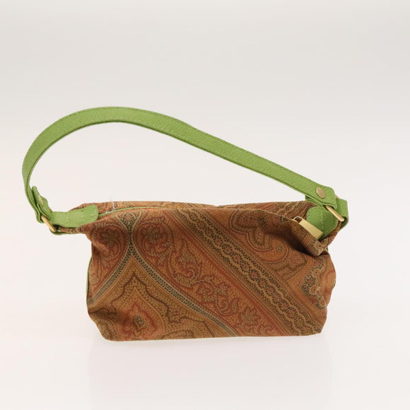 ETRO Paisley Schultertasche PVC Canvas 2er-Set Grün Braun Auth BA3734