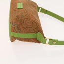 ETRO Paisley Schultertasche PVC Canvas 2er-Set Grün Braun Auth BA3734-12